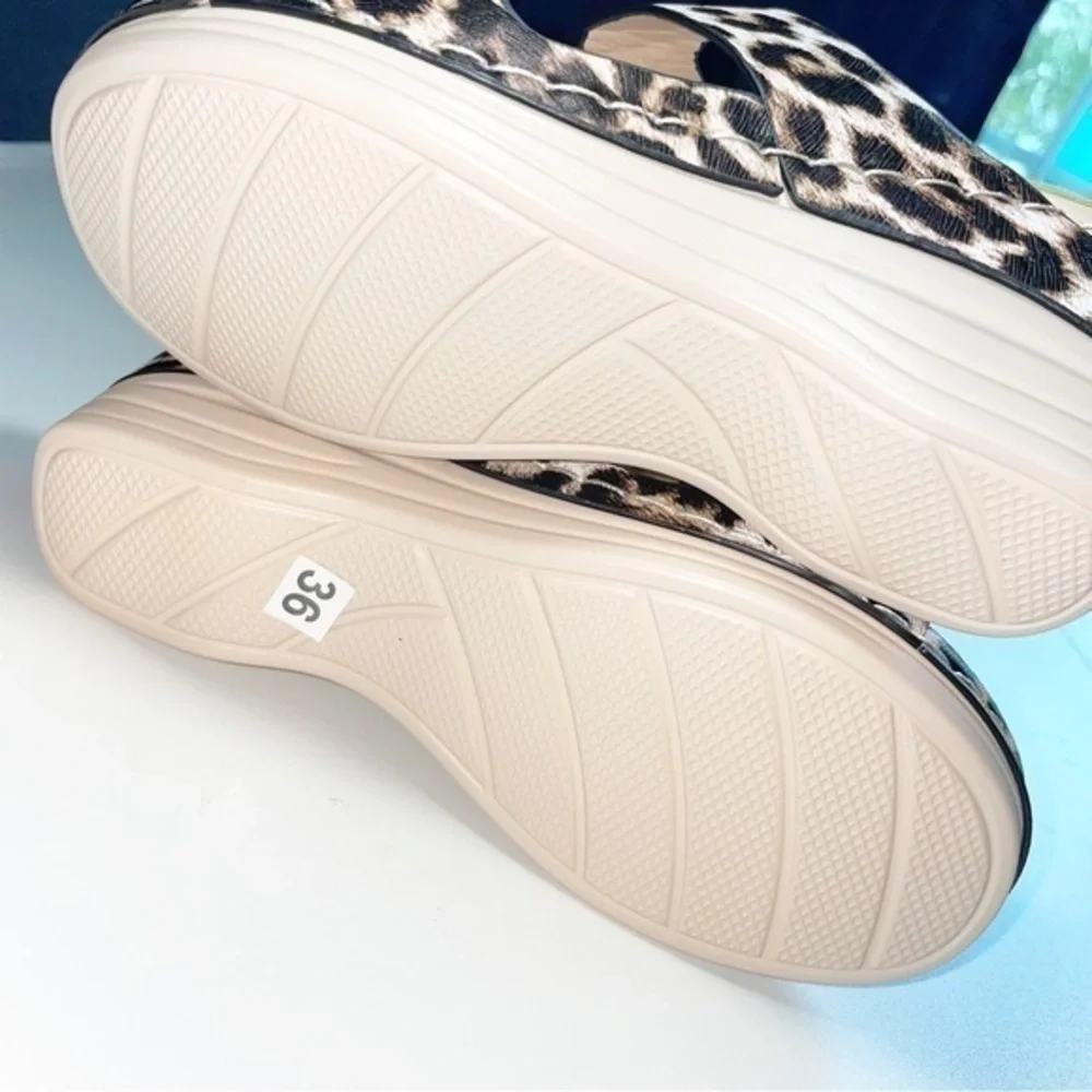 NEW Leopard Print Wedge Sandals